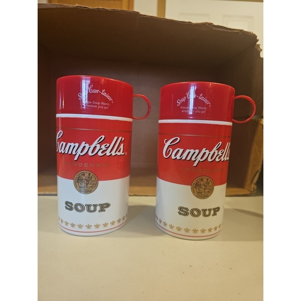 Campbell's Soup Thermos "Soup-Can-Tainer" 11.5oz 1998. Set Of 2